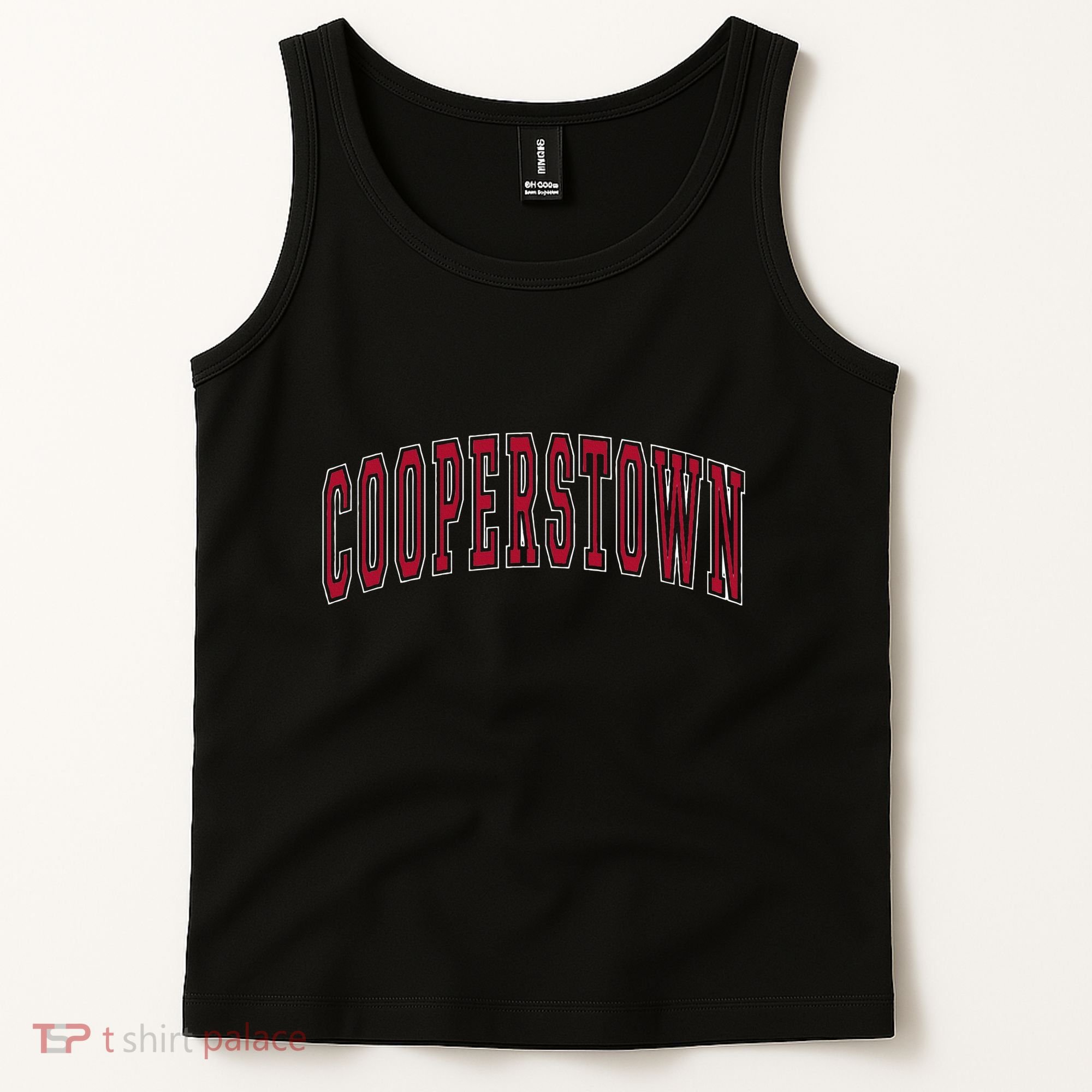 Cooperstown New York Souvenir College Style Red Text Tank Top