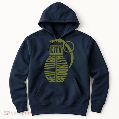 Cool New York City Brooklyn Grenade Design Hoodie