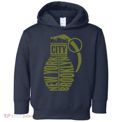 Cool New York City Brooklyn Grenade Design Toddler Hoodie