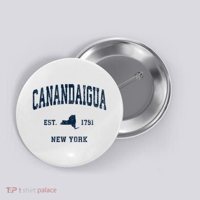 Canandaigua New York Ny Vintage Athletic Button