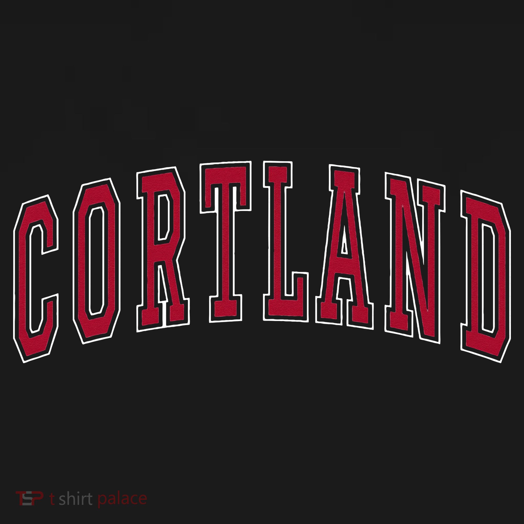 Cortland New York Souvenir College Style Red Text Pajama Set