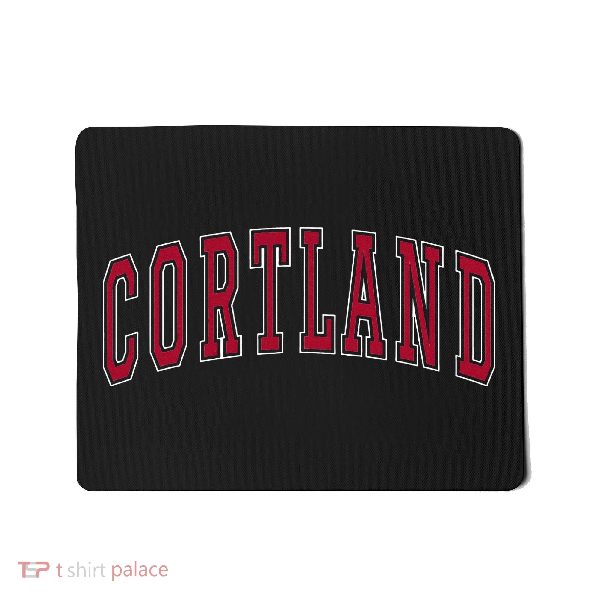 Cortland New York Souvenir College Style Red Text Mousepad