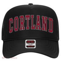 Cortland New York Souvenir College Style Red Text Hat thumb 0