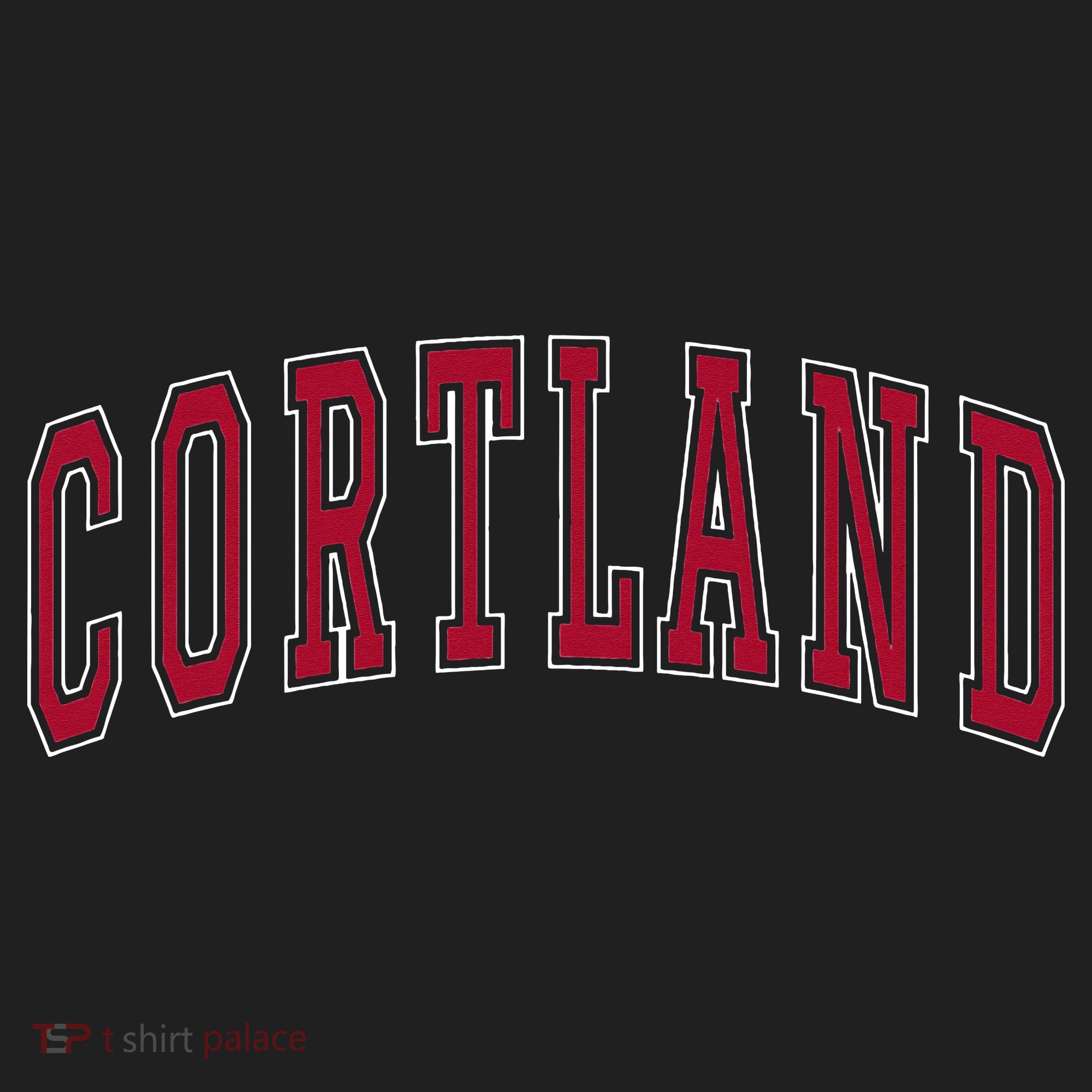 Cortland New York Souvenir College Style Red Text Hat