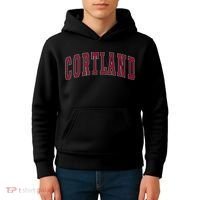 Cortland New York Souvenir College Style Red Text Kids Hoodie thumb 4
