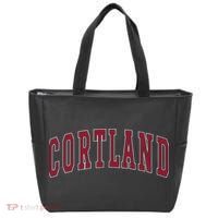 Cortland New York Souvenir College Style Red Text Tote Bag thumb 0