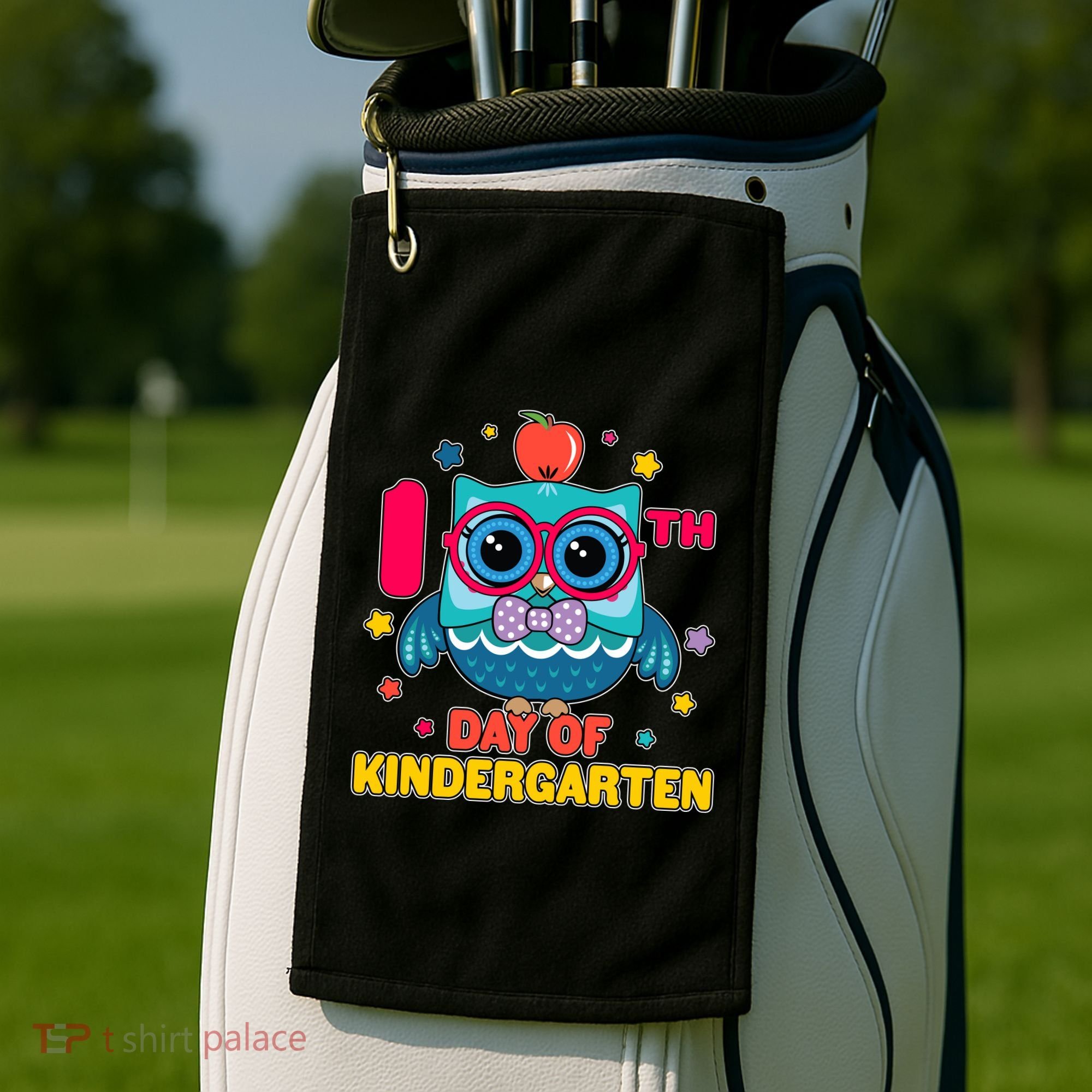 Cute Owl 100th Day Of Kindergarten Golf Towel