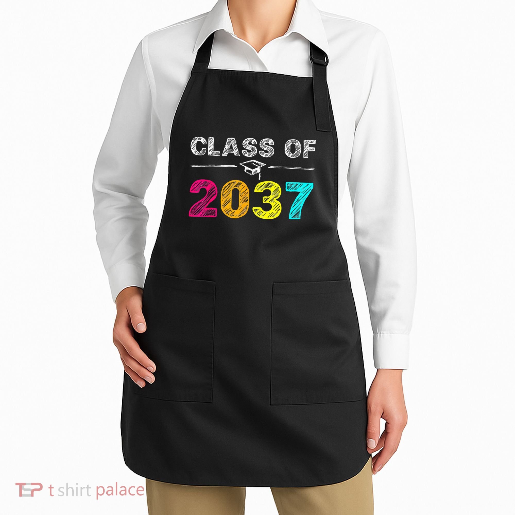 Class Of 2037 Grow With Me First Day Of School Graduation Apron