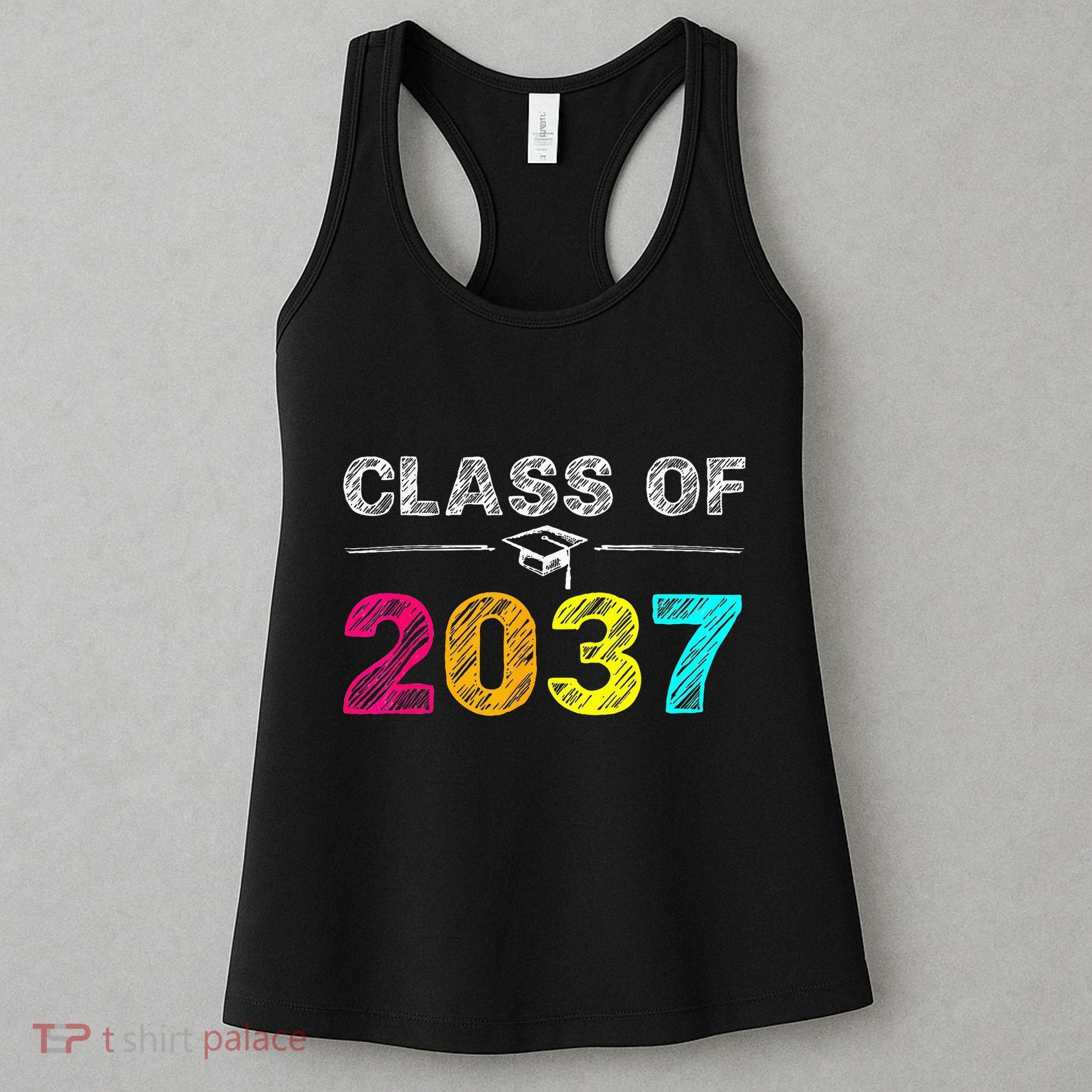 Class Of 2037 Grow With Me First Day Of School Graduation Women's Tank Top