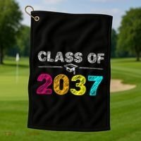 Class Of 2037 Grow With Me First Day Of School Graduation Golf Towel thumb 1