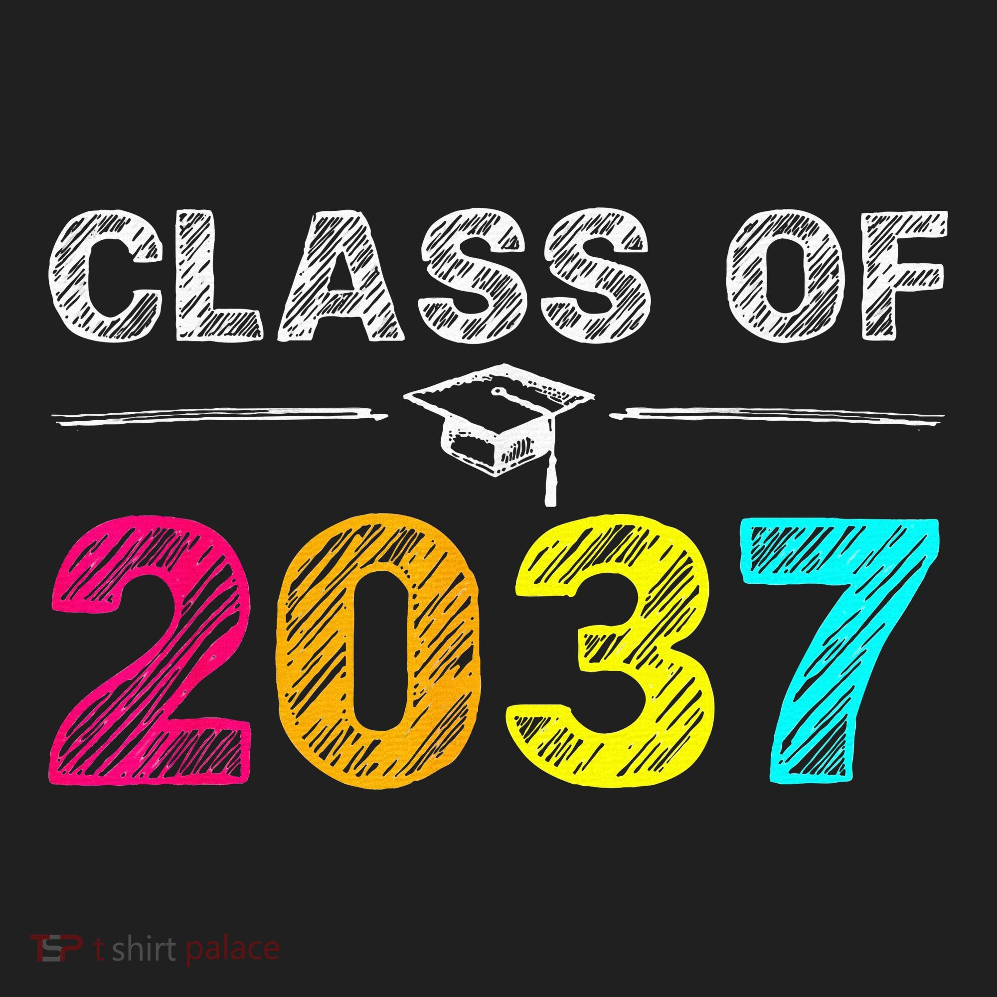 Class Of 2037 Grow With Me First Day Of School Graduation Golf Towel