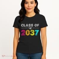 Class Of 2037 Grow With Me First Day Of School Graduation Women's T-Shirt thumb 4