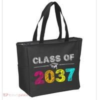 Class Of 2037 Grow With Me First Day Of School Graduation Tote Bag thumb 2