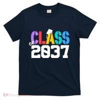 Class Of 2037 Grow With Me First Day Of School Graduation V T-Shirt thumb 0