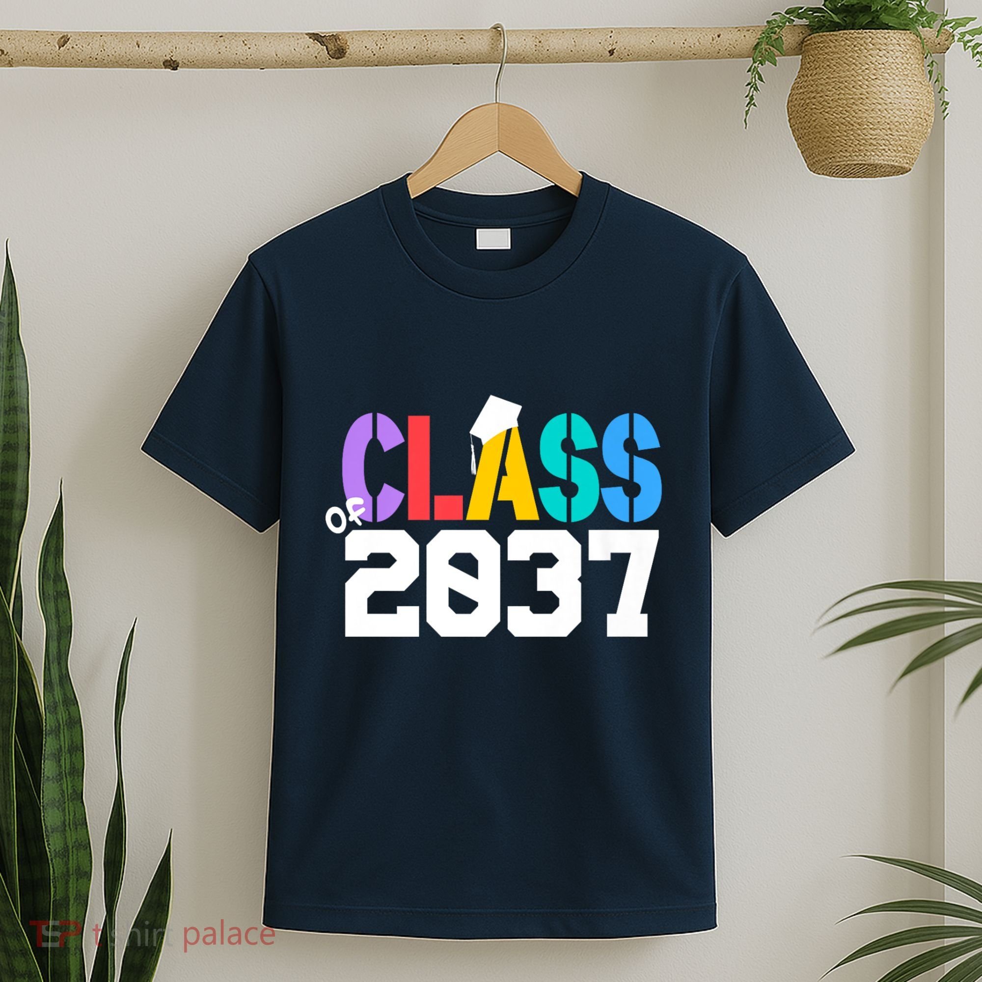Class Of 2037 Grow With Me First Day Of School Graduation V T-Shirt