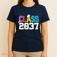 Class Of 2037 Grow With Me First Day Of School Graduation V T-Shirt thumb 4