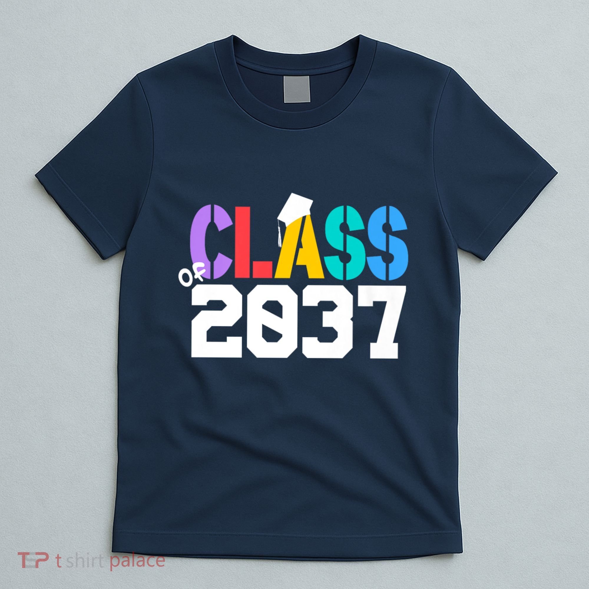 Class Of 2037 Grow With Me First Day Of School Graduation V T-Shirt