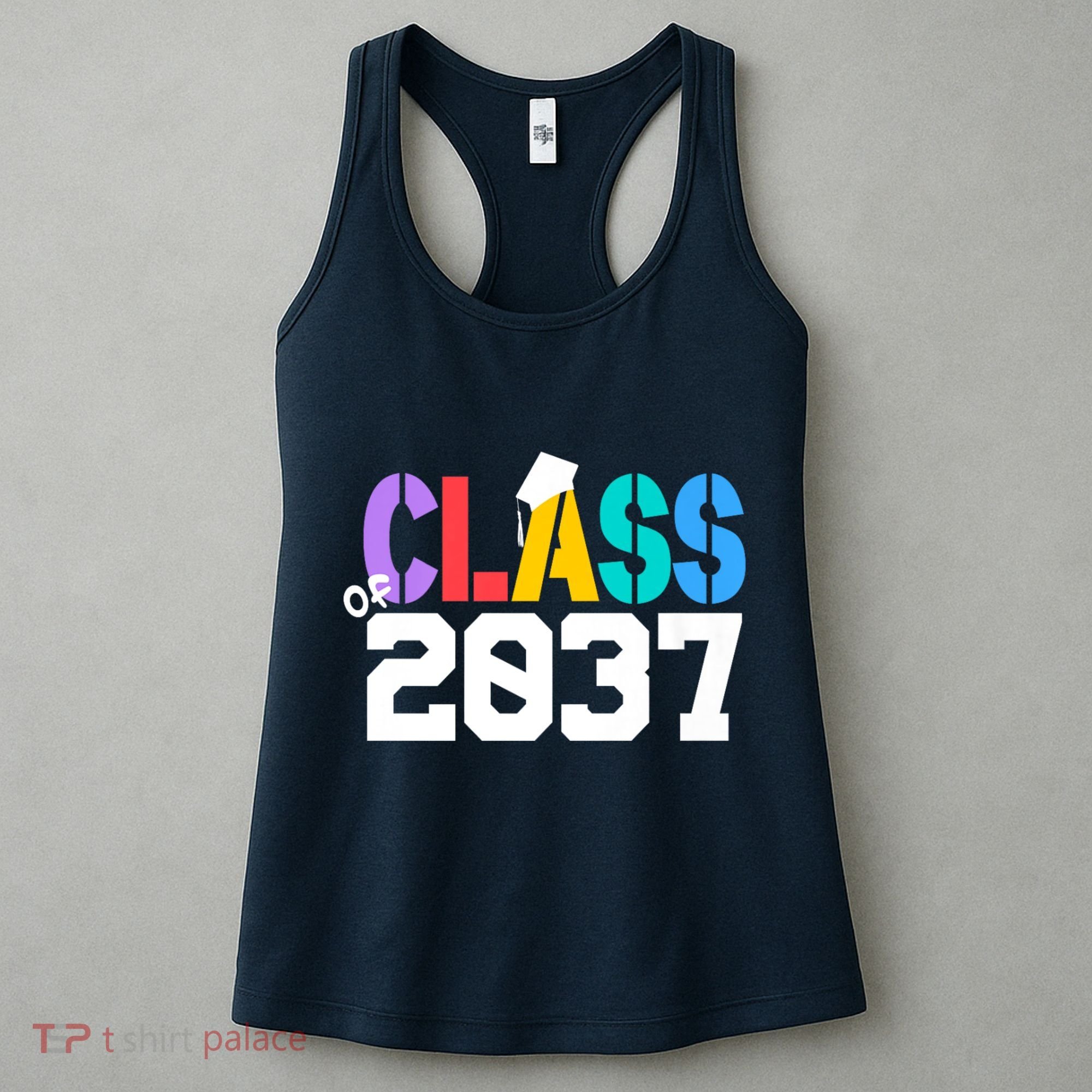 Class Of 2037 Grow With Me First Day Of School Graduation V Women's Tank Top