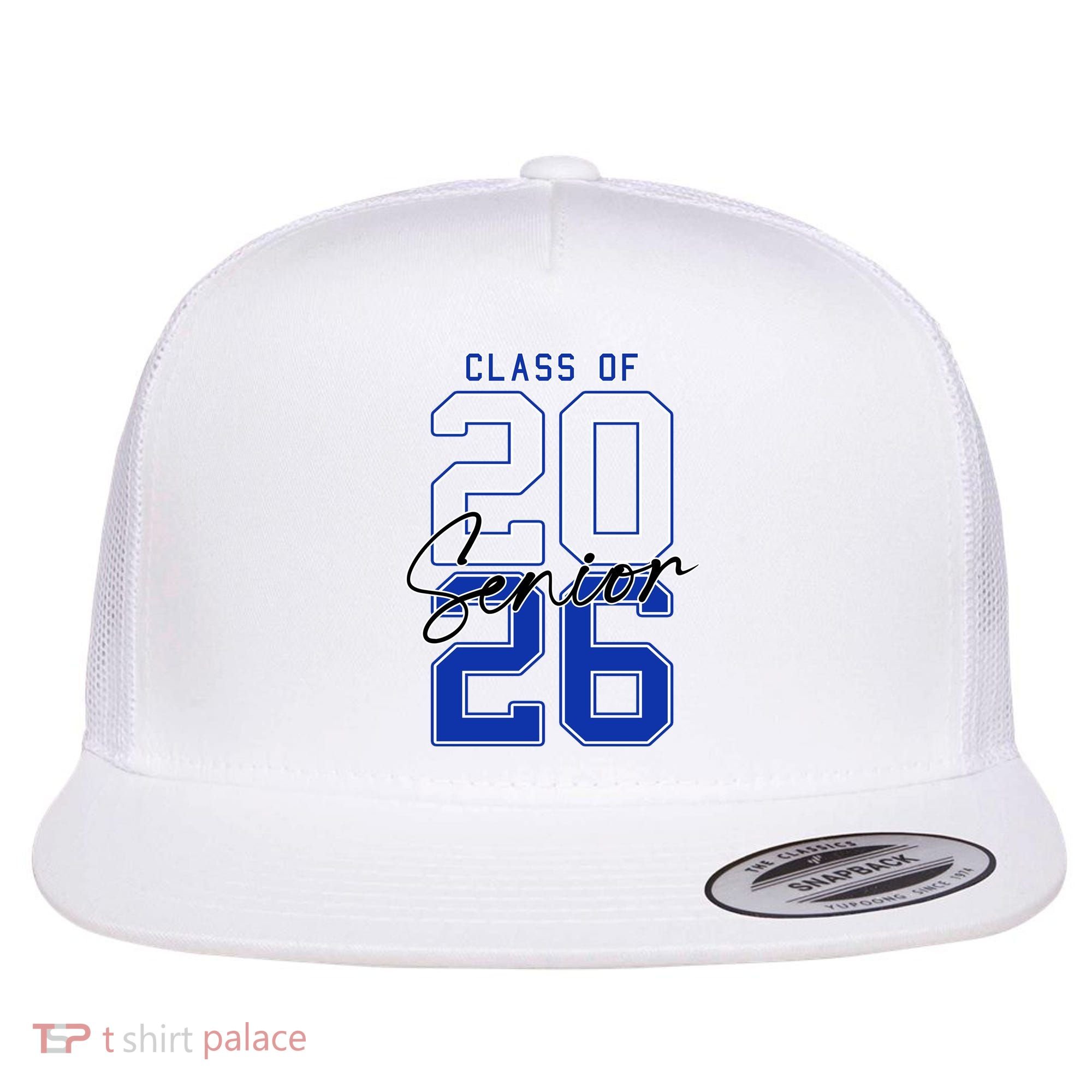 Class Of 2026 Seniors 26 Graduation Senior Grad Flat Bill Trucker Hat