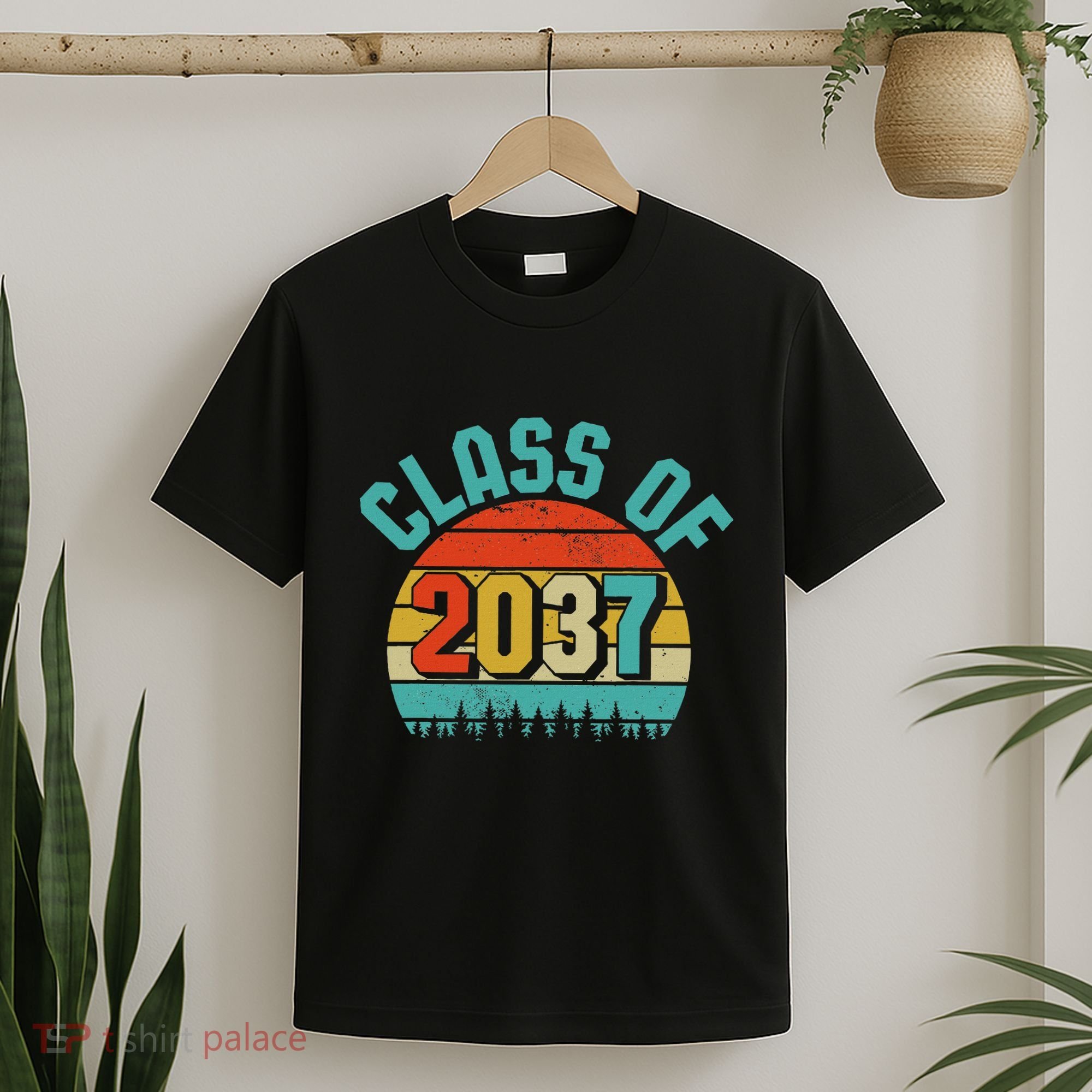 Class Of 2037 Grow With Me Kindergarten To Graduation Retro T-Shirt
