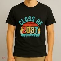 Class Of 2037 Grow With Me Kindergarten To Graduation Retro T-Shirt thumb 3