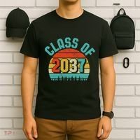 Class Of 2037 Grow With Me Kindergarten To Graduation Retro T-Shirt thumb 6