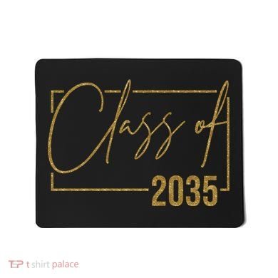 Class Of 2035 Gold Graduation Mousepad