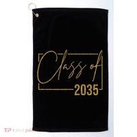 Class Of 2035 Gold Graduation Golf Towel thumb 0