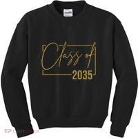 Class Of 2035 Gold Graduation Kids Sweatshirt thumb 0