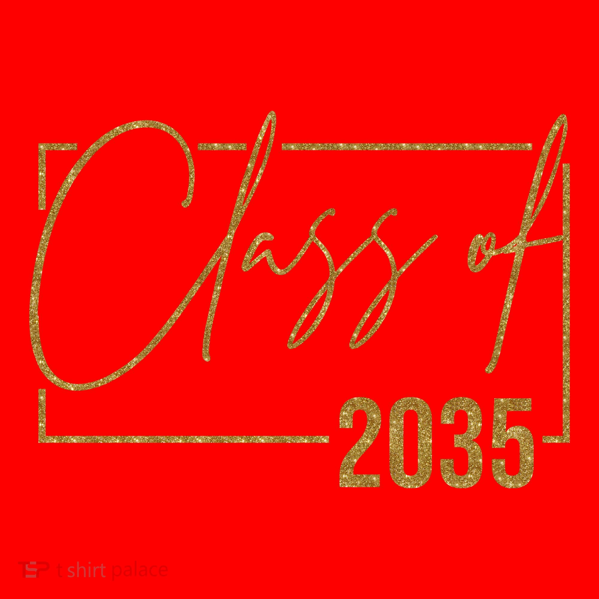 Class Of 2035 Gold Graduation Santa Hat