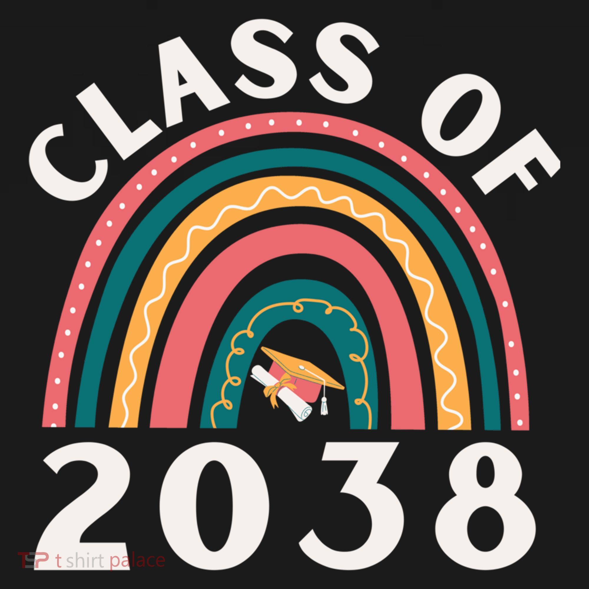 Class Of 2038 Graduation Kindergarten 2038 School Rainbow Gift Women's Hoodie