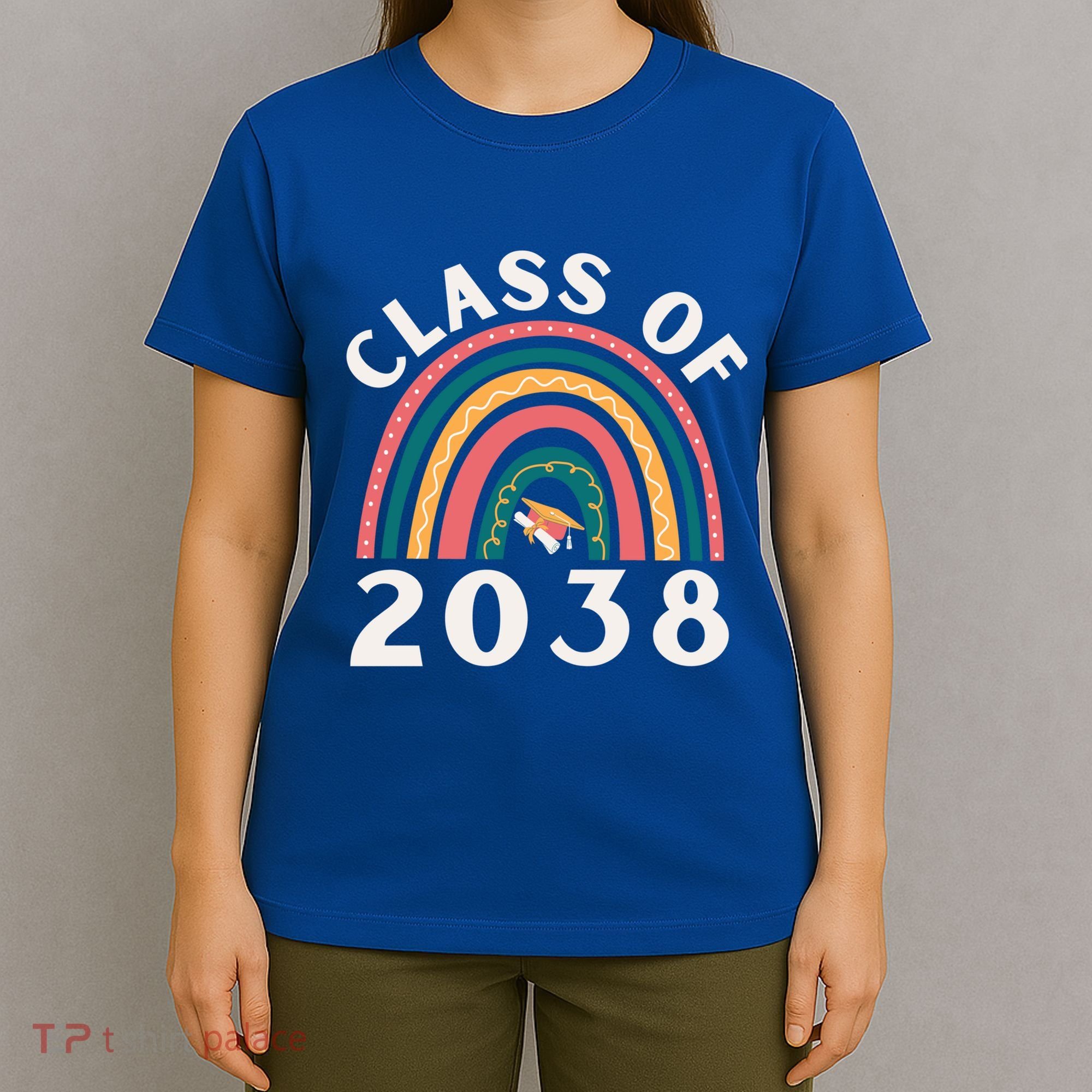 Class Of 2038 Graduation Kindergarten 2038 School Rainbow Gift T-Shirt