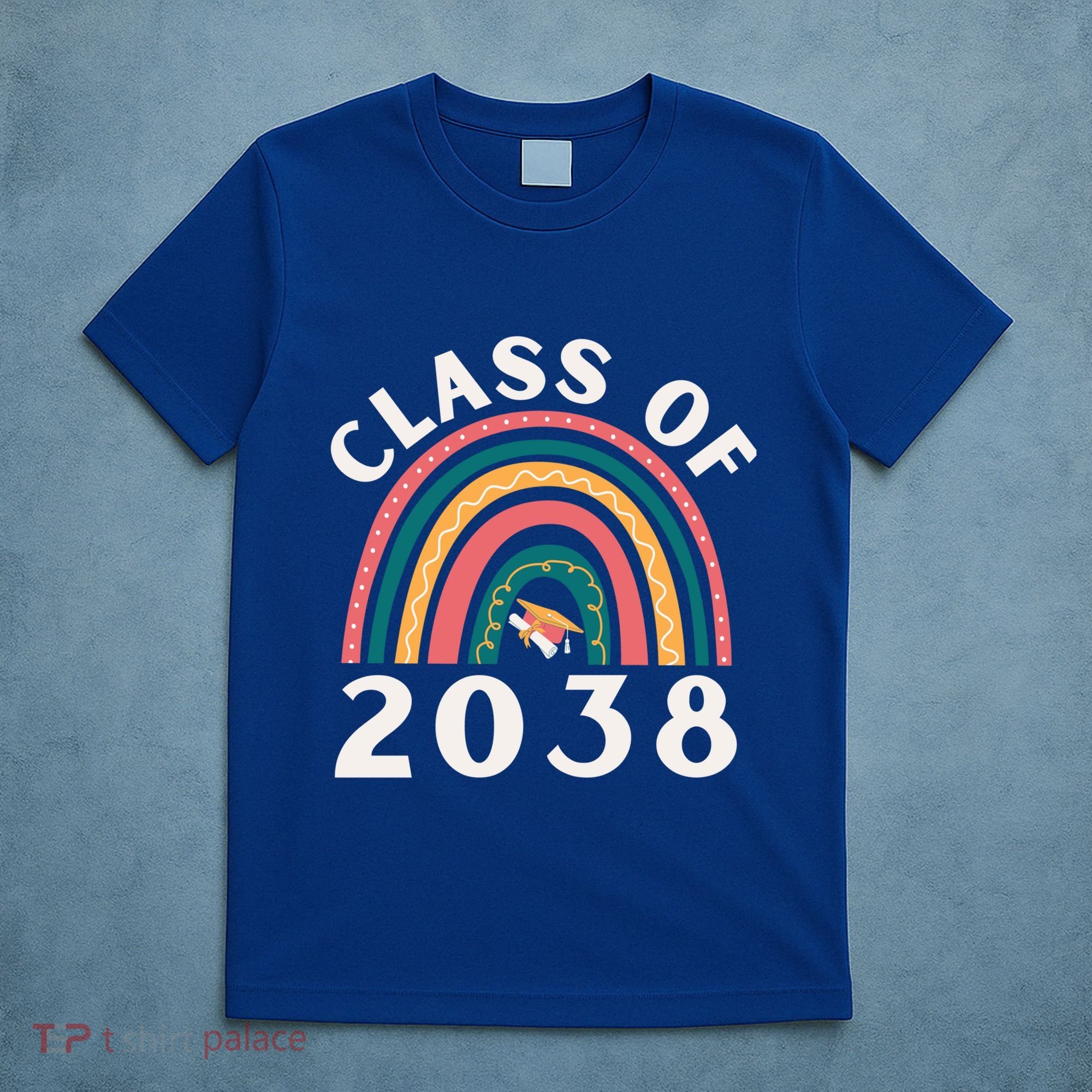 Class Of 2038 Graduation Kindergarten 2038 School Rainbow Gift T-Shirt