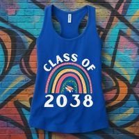 Class Of 2038 Graduation Kindergarten 2038 School Rainbow Gift Women's Tank Top thumb 3