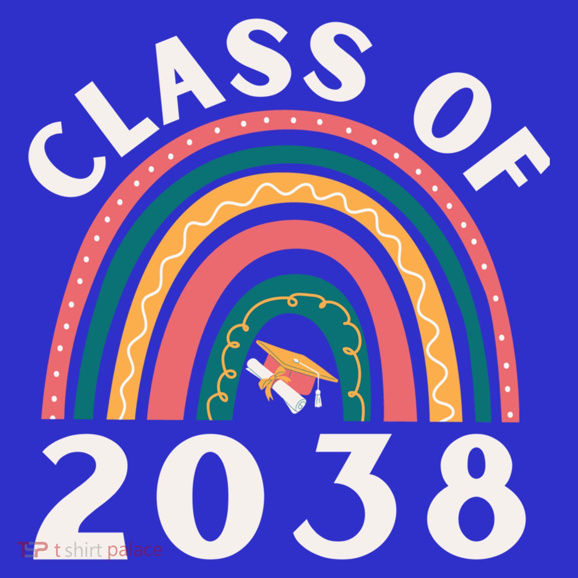 Class Of 2038 Graduation Kindergarten 2038 School Rainbow Gift Women's Tank Top