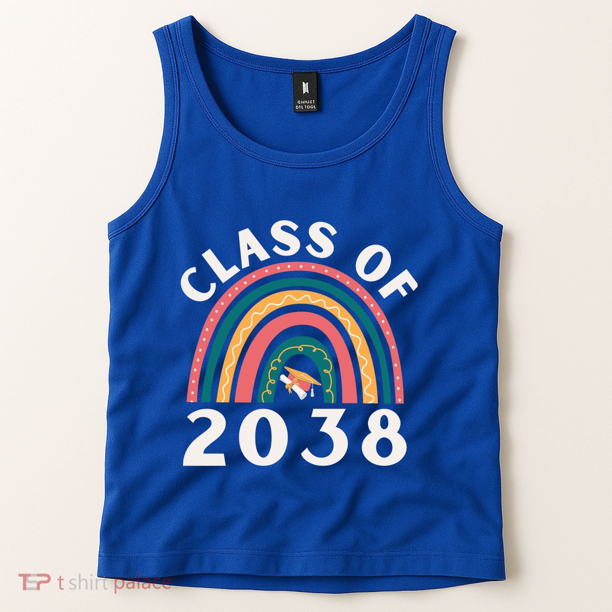 Class Of 2038 Graduation Kindergarten 2038 School Rainbow Gift Tank Top