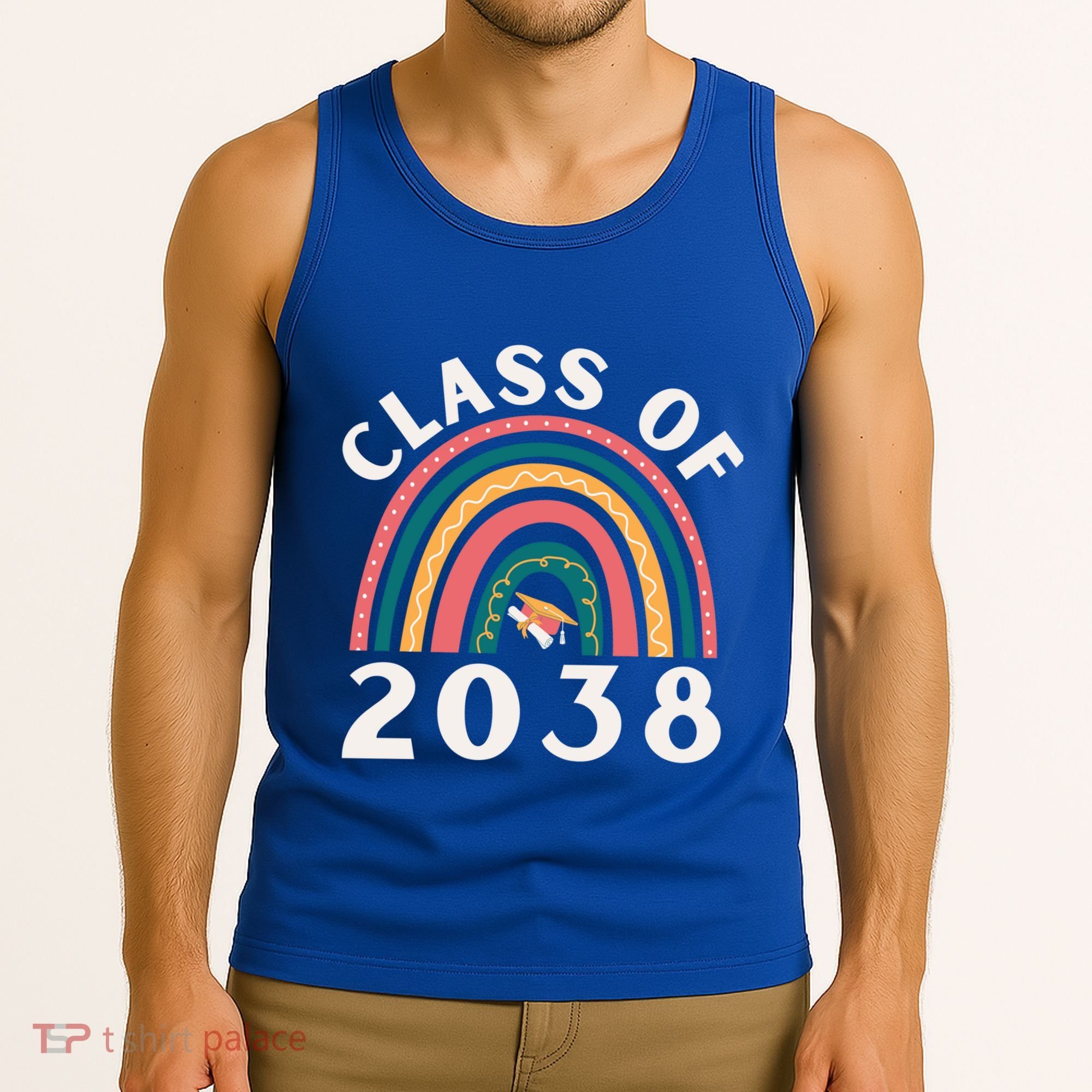 Class Of 2038 Graduation Kindergarten 2038 School Rainbow Gift Tank Top