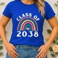 Class Of 2038 Graduation Kindergarten 2038 School Rainbow Gift Women's T-Shirt thumb 2