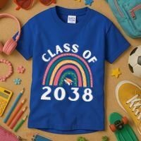 Class Of 2038 Graduation Kindergarten 2038 School Rainbow Gift Kids T-Shirt thumb 3