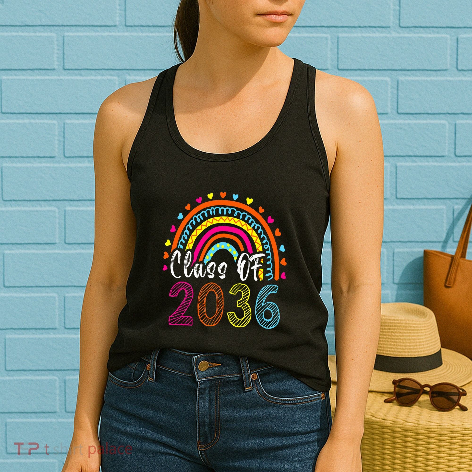 Class Of 2036 Grow With Me First Day Of School Graduation Women's Tank Top