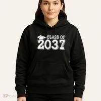 Class Of 2037 Grow With Me Handprints Space On Back Hoodie thumb 5