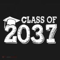 Class Of 2037 Grow With Me Handprints Space On Back T-Shirt thumb 7
