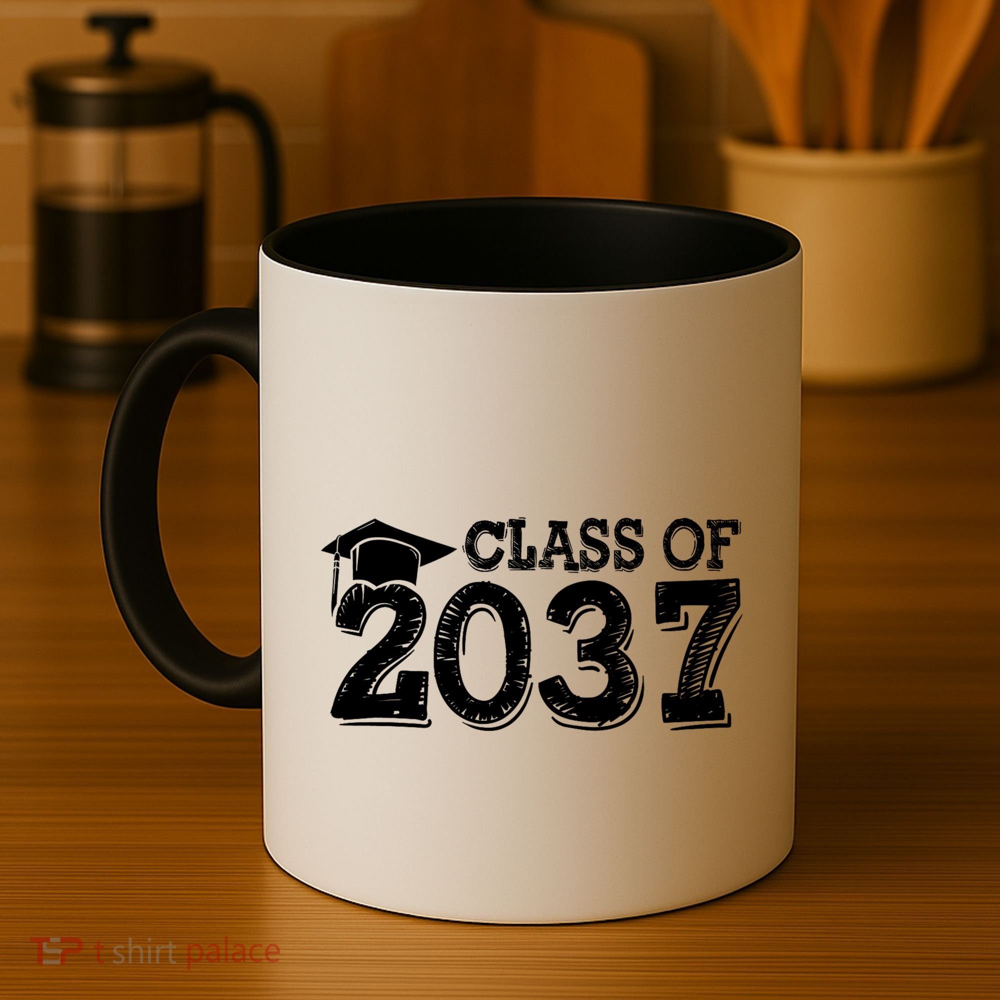 Class Of 2037 Grow With Me Handprints Space On Back Coffee Mug