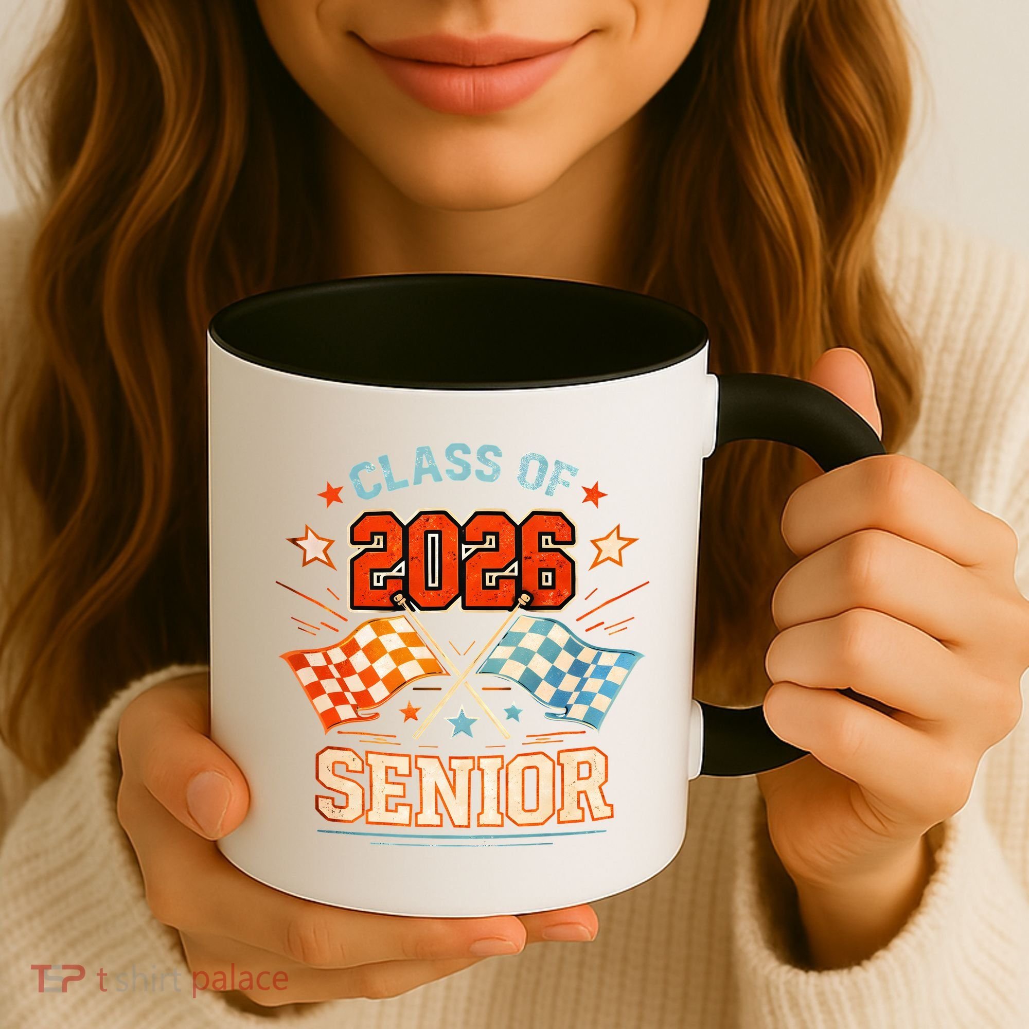 Class Of 2026 Senior Racing Flags Coffee Mug