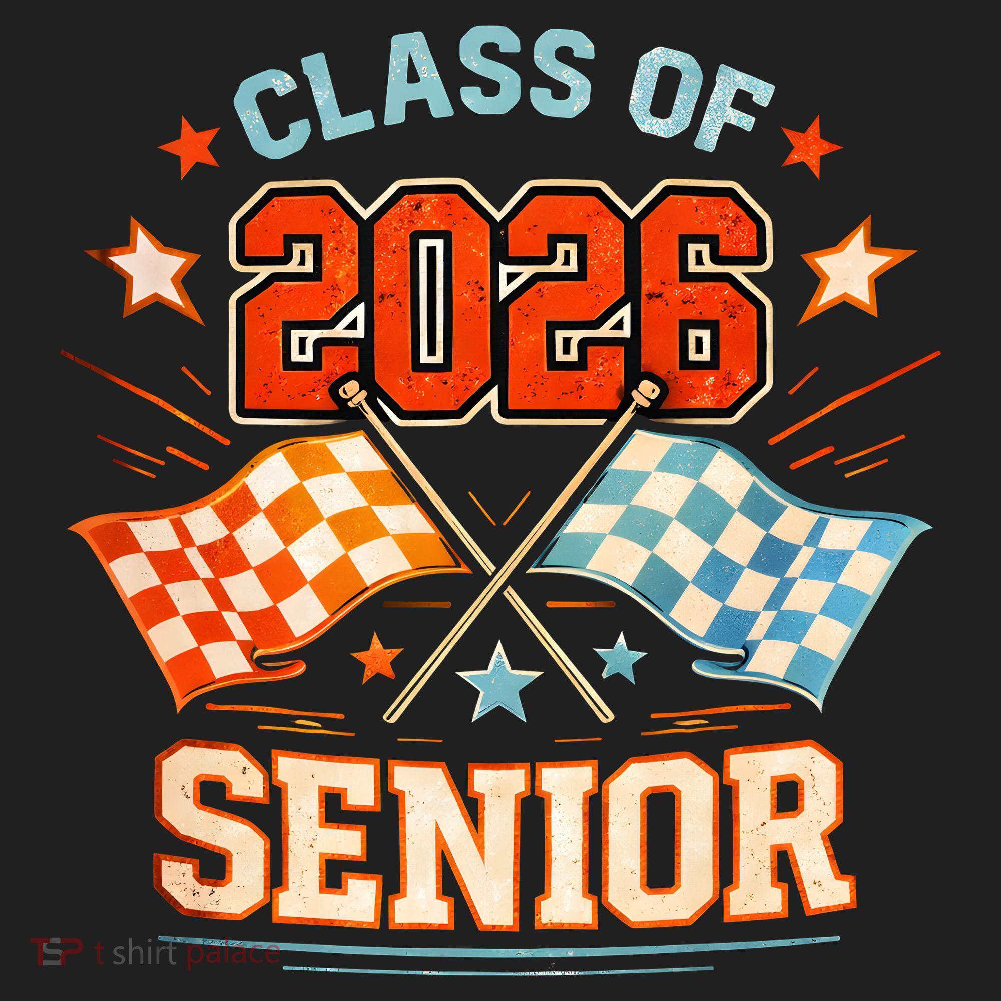 Class Of 2026 Senior Racing Flags Beanie