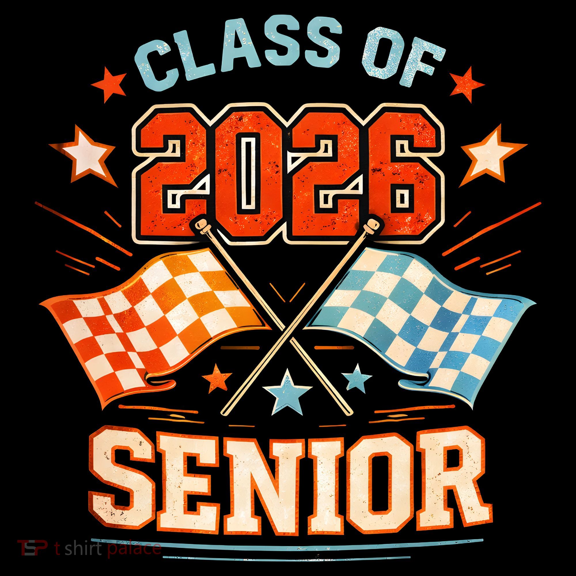Class Of 2026 Senior Racing Flags Women's Hoodie