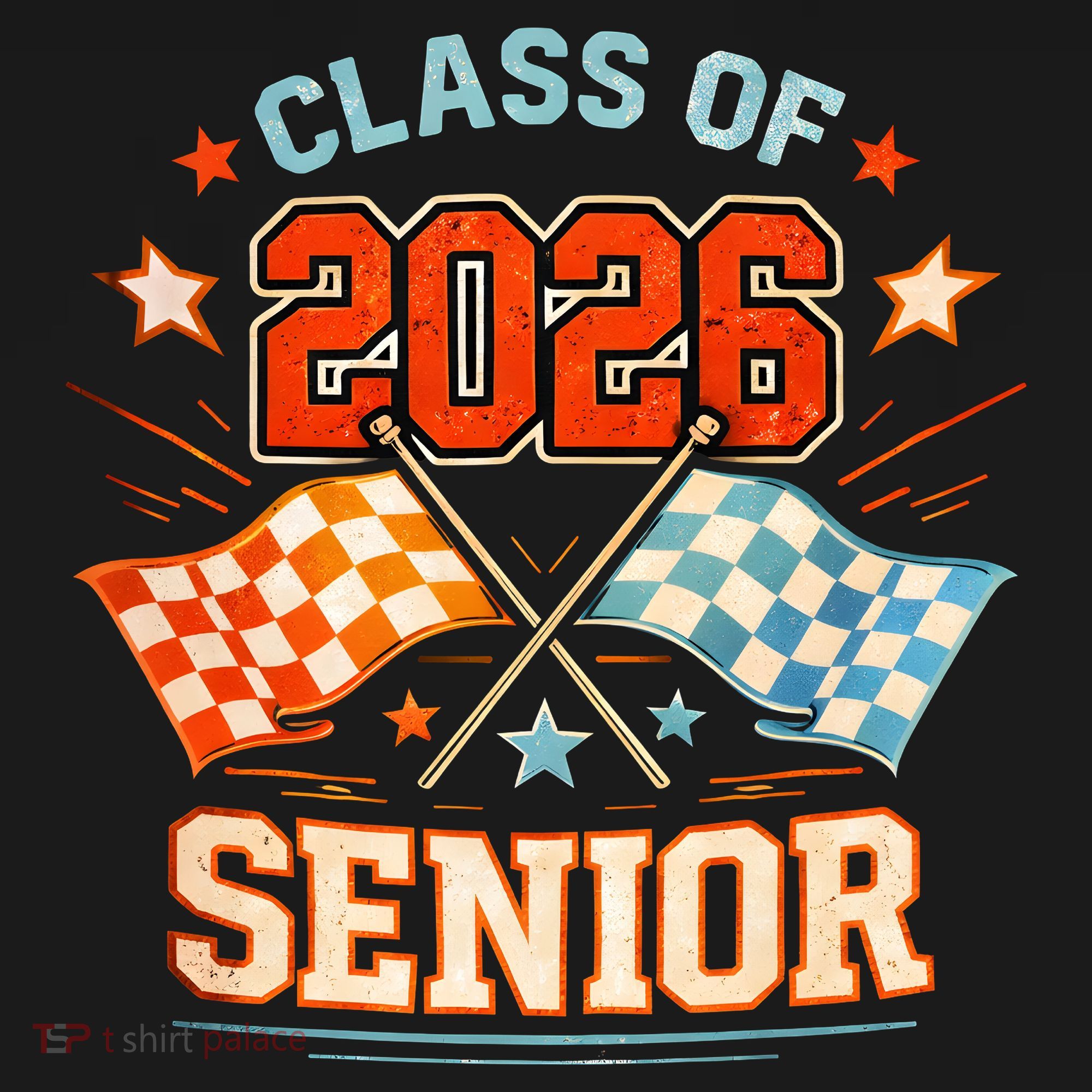Class Of 2026 Senior Racing Flags Magnet