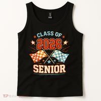 Class Of 2026 Senior Racing Flags Tank Top thumb 2