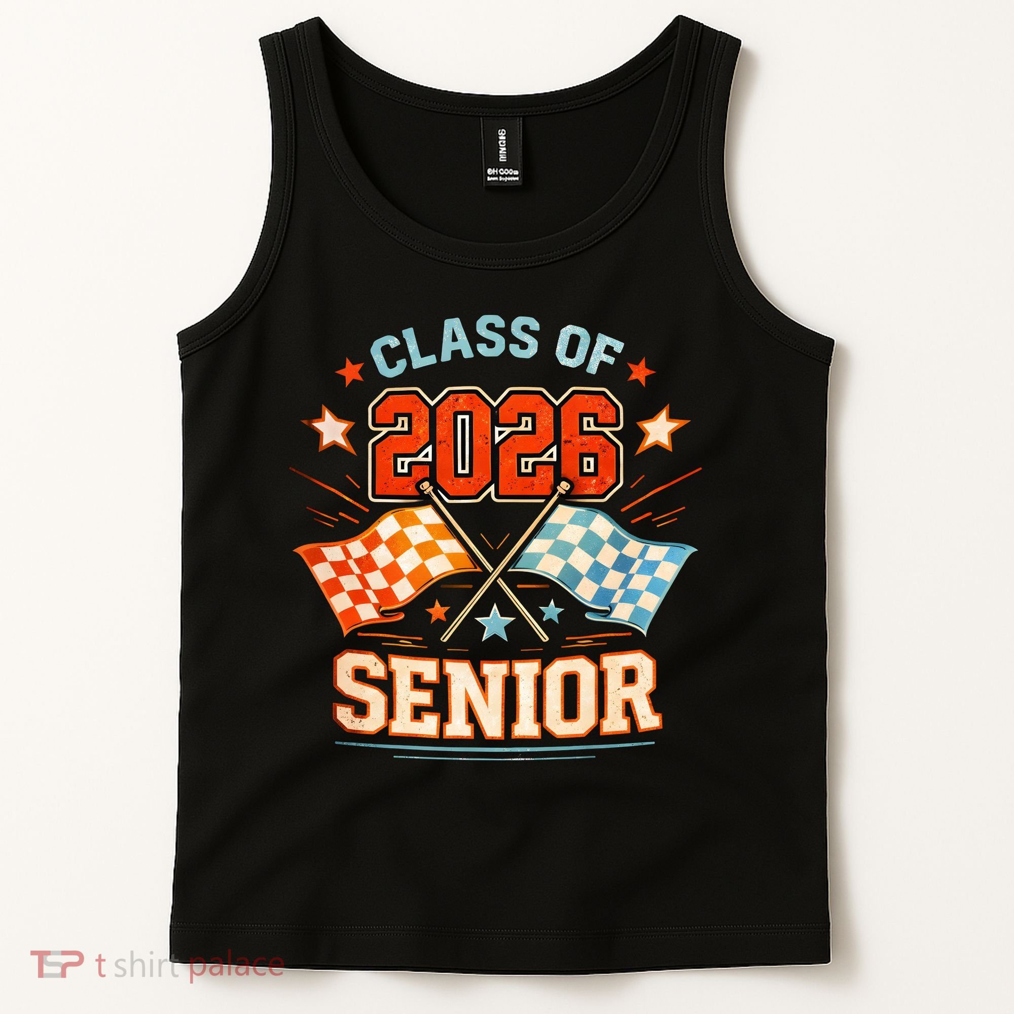 Class Of 2026 Senior Racing Flags Tank Top