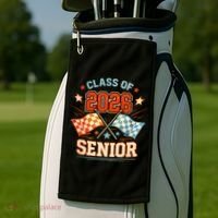 Class Of 2026 Senior Racing Flags Golf Towel thumb 2
